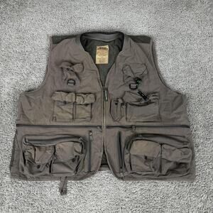 Master Sportsman Vest Mens 2XL Brown Mesh Lined Multi Pocket Outdoor Hunting